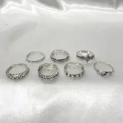 【M4】シルバー925刻印 リング　ユニセックス　7点おまとめ