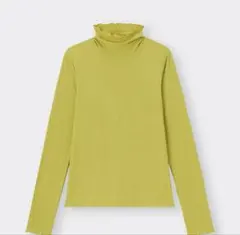 GU ソフトリブタートルネック 黄緑