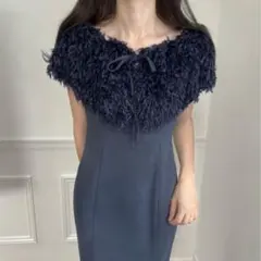 LAUIR マルチウェイフェザー マーメイドキャミワンピース ネイビー MT