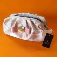 LANVIN ランバン リボン付き 薄ピンクポーチ メイク小物ポーチ 即購入可能のサムネイル