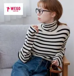 WEGO リブ　タートルネック　ニット　ボーダー