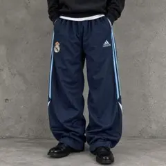 00s adidas レアル・マドリード ワイドトラックパンツ 刺繍ユニフォーム