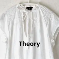 【Theoryセオリー】フレンチスリーブブラウス　リボン ふんわり　涼しいのサムネイル