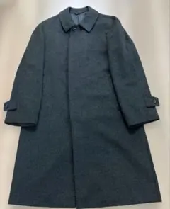カシミヤ100% 美品　高級ステンカラーコート ダークグレー　比翼