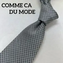COMME CA DU MODE メンズ ネクタイ グレー チェック柄