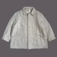 90s FLAX リネン カバーオール 希少！ 90s FLAX リネン カバーオール シャツジャケット USA古着 S