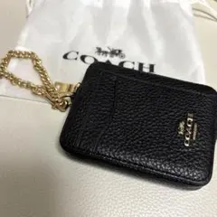 coachコーチ✴︎ジップカードケース✴︎ゴールドチェーン
