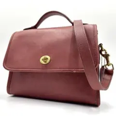 coach vintage shoulder red brown 9870