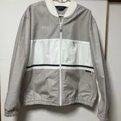 グレー/ホワイト ストライプ ジャンパー