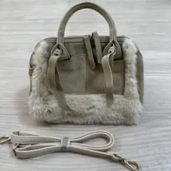 値下げ‼︎ルベルニ ファー 2way ショルダーバッグ ハンドバッグ