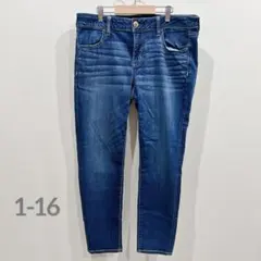 スーパーストレッチデニム 【US 14 /XL】ショート丈 ローライズ