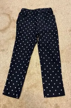 キッズ ネイビー 水玉 ストレートパンツ　100cm