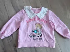 女の子可愛いトップス トレーナーピンク90cm韓国子供服