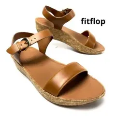 fitflop 24cm ストラップサンダル 本革 コルク貼り キャメル 美品のサムネイル