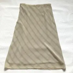 チェック柄 台形スカート ベージュ系