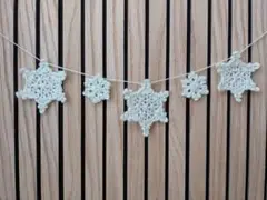 ハンドメイド 雪の結晶 ガーランド ホワイト