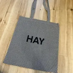 【未使用】HAY トートバッグ 白黒チェック柄