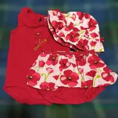 GYMBoreeジンボリーロンパースとスカート帽子3点セット12-18М7080