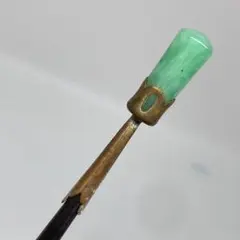 031811 アンティーク　金工　翡翠硝子　かんざし　小さな　笄