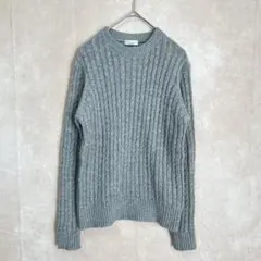 earth music&ecologyナチュラルレーベル ケーブルニット グレー