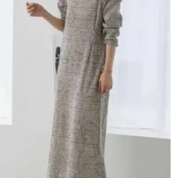 明日までお得新品未使用カスタネチェックワンピース