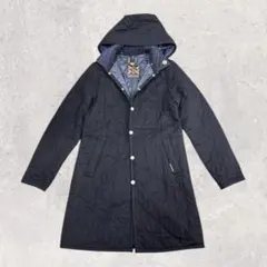 ミカン様専用ラベンハム ハルステッド ウール混キルティングコート 38 ネイビー