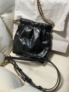 CHARLES & KEITH 2Way ブラックショルダーバ&リュック