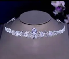 【ティアラ】ヘッドドレス キュービックジルコニア ウェディング結婚式　低め