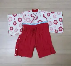 ひなまつり　花柄袴風ロンパース