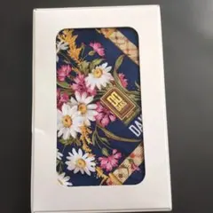 新品未使用品　DAKS　ハンカチ　濃紺　花柄　50cm四方のサムネイル