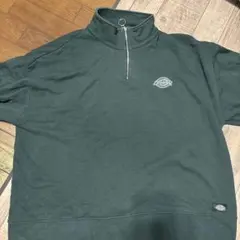 Dickies ダークグリーン ハーフジップ トレーナー Lサイズ