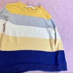 H&M ボーダーニットセーター　薄手　長袖　春秋冬　キッズ
