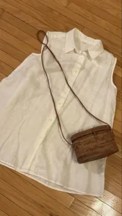 無印良品　リネン100%ブラウス　M