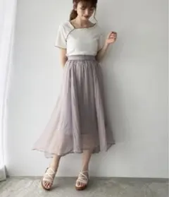 マジェスティックレゴン トゥインクルヘムスカート グレー M