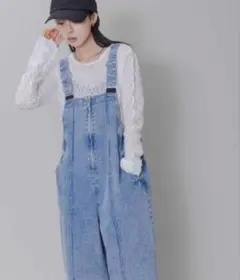 Eimee Law フロントジップデニムサロペット　ブルー