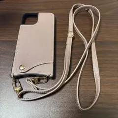 ピンク iPhone14ケース ストラップ付き
