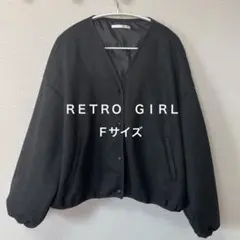 ＲＥＴＲＯ　ＧＩＲＬスエードタッチ Vネック ブルゾン ブラックＦサイズ