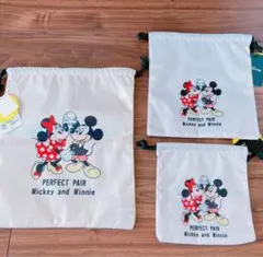 ディズニー　ミッキー　ミニー　巾着　3サイズセット　新品　disney