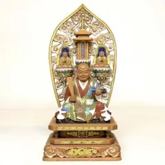BK709　新品未使用　九谷焼　名工　峰光　毘沙門天像　置物　勝利　高さ64㎝ BK709 新品未使用 九谷焼 名工 峰光 毘沙門天像 置物 勝利 高さ64