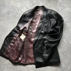 美品✨ Gerome スペイン製 本革 ラムレザー テーラードジャケット XL