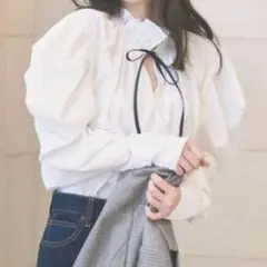 スナイデル　フリルスタンドカラーブラウス