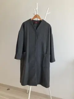 未使用URBAN RESEARCH ITEMSウール混ノーカラーコート ロング