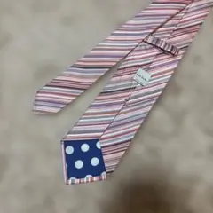 ポールスミス ネクタイ ピンク マルチカラー　ストライプ シルク