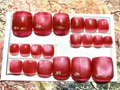 現品　フットネイル0〜9全サイズ20枚　ピンクマグネットネイル　パール