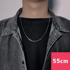 チェーンネックレス 細め シルバー 55cm 韓国 ストリート カジュアル 人気