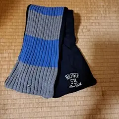 TOMMY HILFIGER ストライプ ニットマフラー L/XL