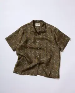 ケニシャツ　S 花更紗模様染大島紬