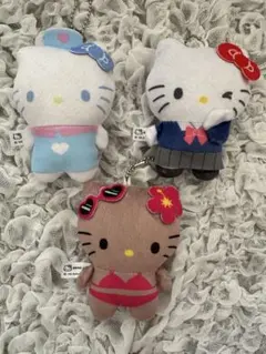 ハローキティ ぬいぐるみキーホルダー　ガチャガチャ　3個セット