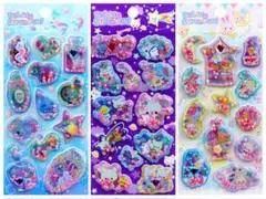 【残4点】シャカシャカシール 3枚セット 立体 香り付き ビーズ ゆめかわ