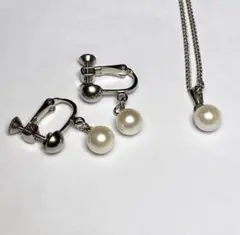 E2211 あこや真珠ペンダント＆イヤリング7.0-7.5mm